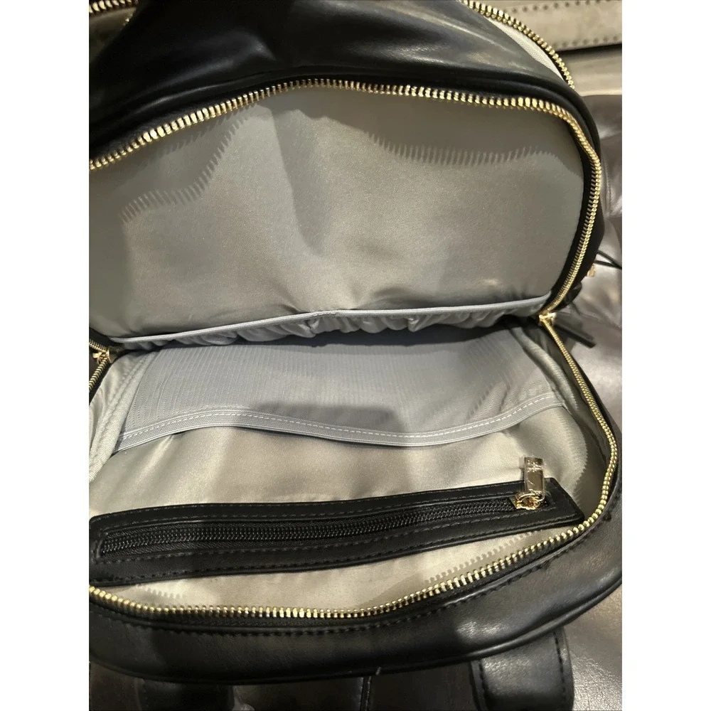 Jujube Million Pockets Deluxe Mommy Travel Backpack Lux Vegan Leather Black READ